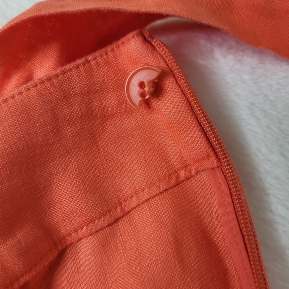 Banana Republic Meridian Linen Pant. Size 14 Petite. Coral Sunset - Picture 15 of 16